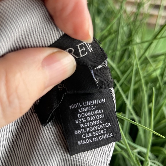 J.Crew 100% Linen Schoolboy Cream and Black Blazer - Picture 10 of 10